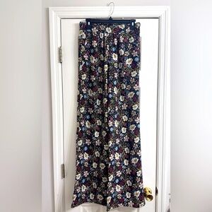BCBG floral wide leg pants
